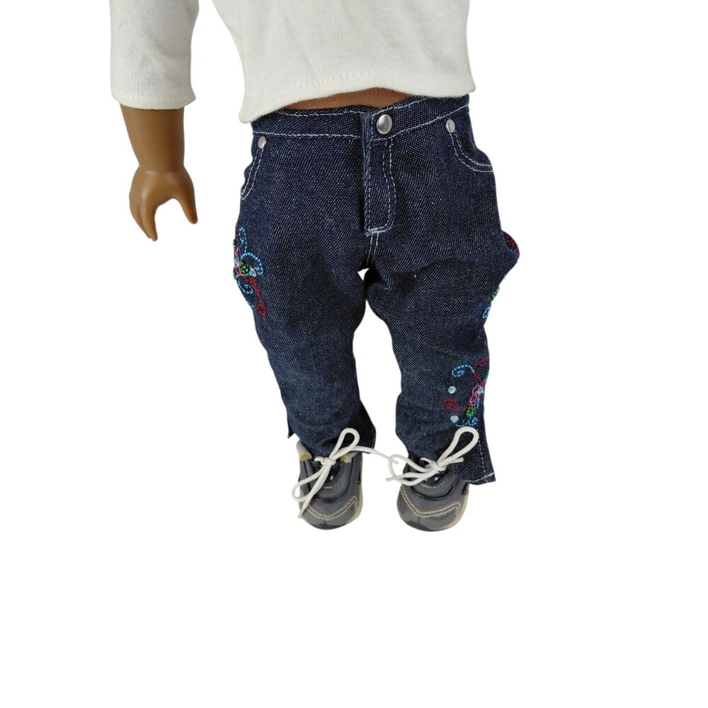 American Girl Doll READY FOR FUN Outfit Retired Jeans Shirt Socks Shoes - Picture 3 of 13